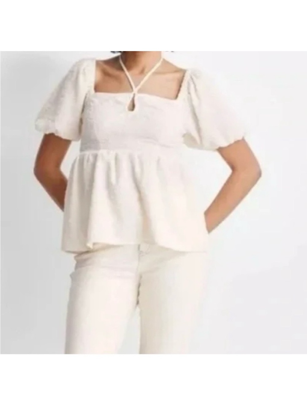 Future Collective with Gabriella Karefa-Johnson Cream Blouse Top